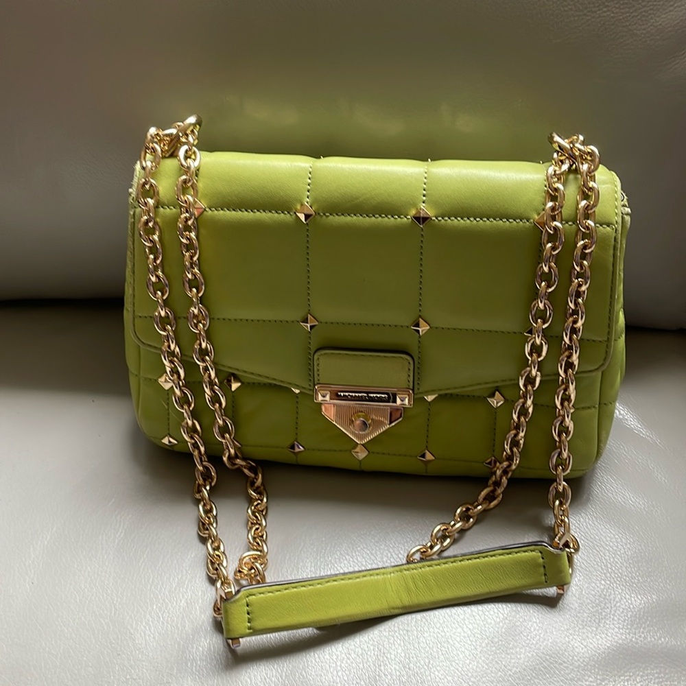 SoHo Large Studded Quilted Leather Shoulder Bag
